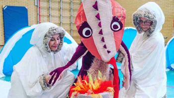 Drakentongetje in de sneeuw